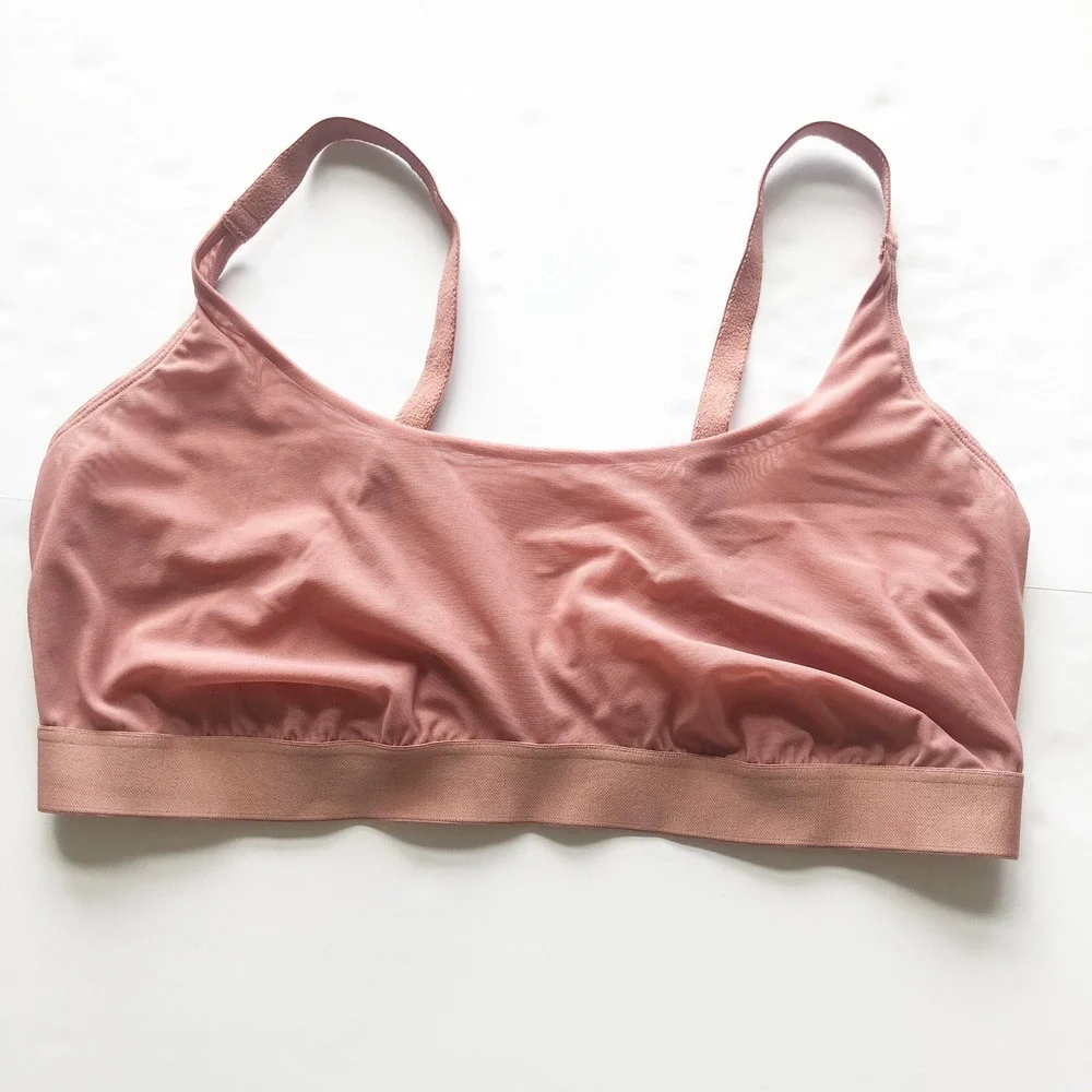 Parade Bra Womens 3 Mesh Bralette Pink Canyon Adjustable Straps Scoop Wireless